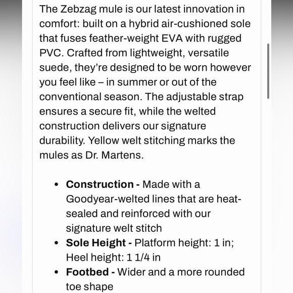 Dr. Martens Zebzag Suede Platform Mules 10 Ladies / 9 Mens NEW - Picture 4 of 14